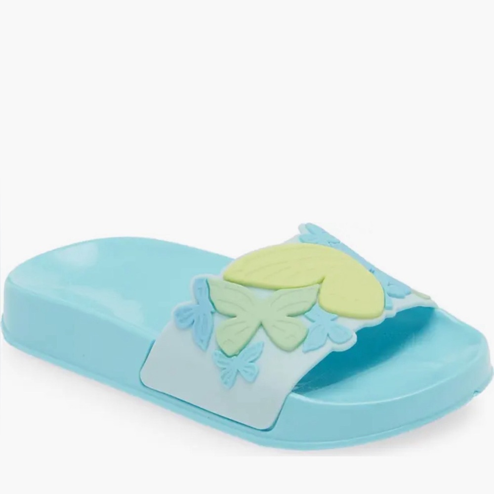 NWB SOPHIA WEBSTER Mini Kid Girl Blue Butterfly Jelly Slide Sandal 31 EU/13 UK‎